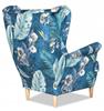 ARI PRINT Wing Chair with Footrest Scandinavian Family Meble Turquoise