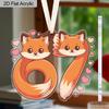 Valentine's Day Transparent Acrylic Pendant Two Fox Tails 6 7 Pattern Hanging Decor Gift for Friends Galentine's Day