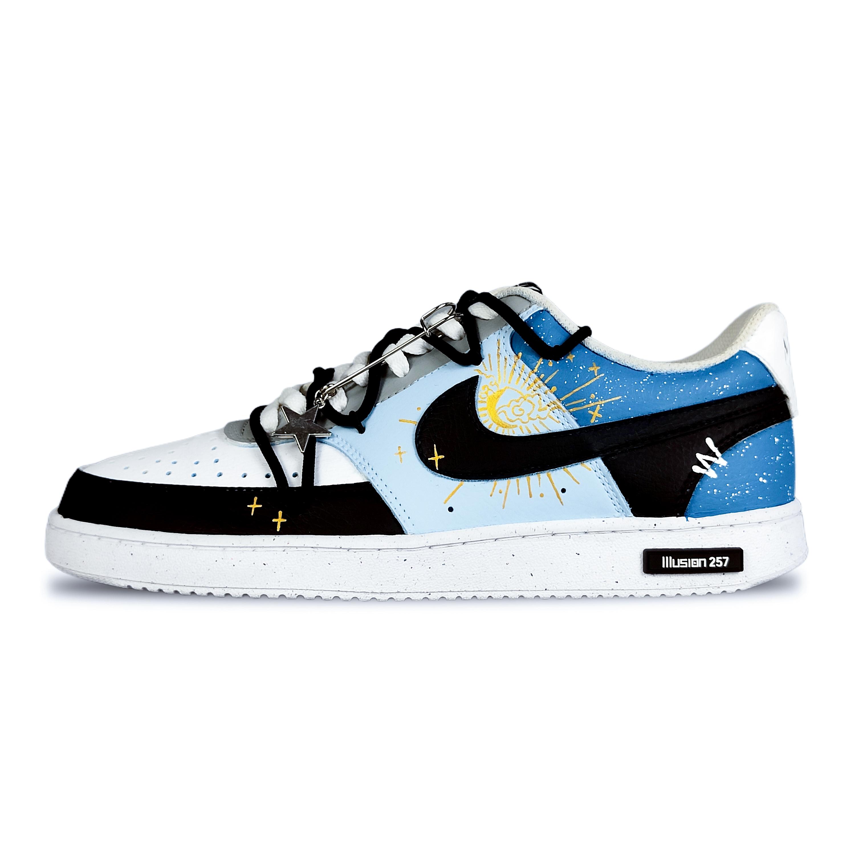 

Nike Court Vision 1 Low Fairyland 257 Starry Sky Slip Resistant Abrasion Resistant Low top Skateboard Shoes Men s DH2987-101(Team257-) 42.5