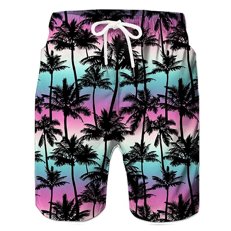 Men's Coconut Tree Graphic Prints Swim Trunks Swim Shorts Board