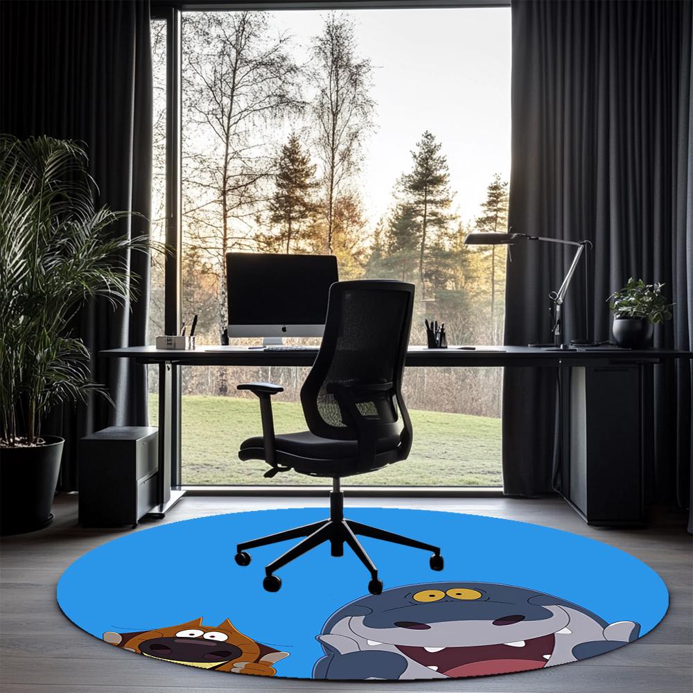 Tappeto Rotondo Stampato Zig & Sharko Tappeto per Sedia Tappeto per Area Tappetini per Ingresso, per Sedia da Ufficio Soggiorno Camera da Letto Cucina.