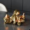 Resin Candle Holder Candelabrum Candle Holder Golden Octopus Sculpture Octopus Candlestick Cuttlefish Squid Home Decoration
