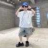 Boys' Summer Dress Set 2026 New Style Big Boys' Summer Loose Thin Short Sleeve Children's Korean Style Pi Handsome Top
