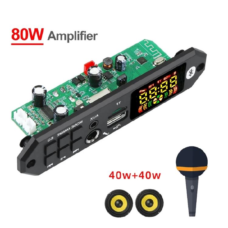 2x40W Amplifier MP3 Decoder Board Support USB Input Bluetooth-compatible 5.0