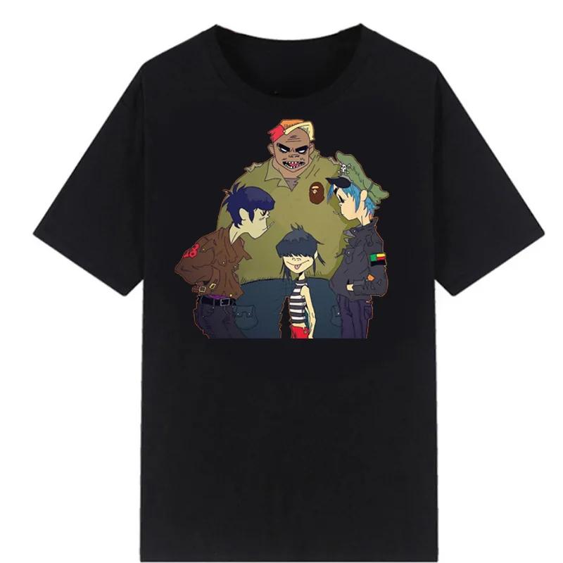 Harajuku Anime Shirt Gorillaz Tee Adult Great Quality Tshirt Retro Manga Graphic Tshirts Men Clothing Oversized T Shirt Mens Tee
