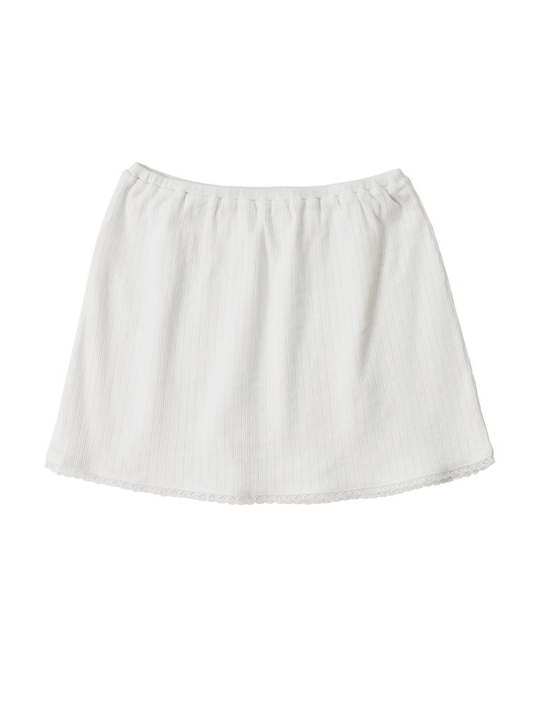 Hety Pure Rose Cotton Skirt (White)