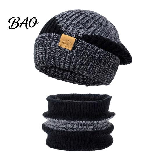Comfortable Thermal Winter Gear Hat Neck Warmer Set, Fleece Lined Knitted Hat, Thickened Warm Soft Yarn Knit And Scarf for Women Cold Weather