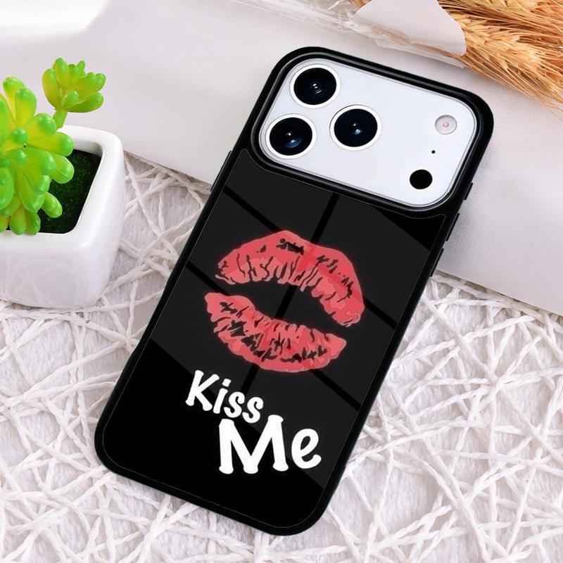 Kiss Me Red Lip Fundas Phone Case for iPhone 17 Air 16 15 11 12 14 13 Pro Max Shockproof Cover