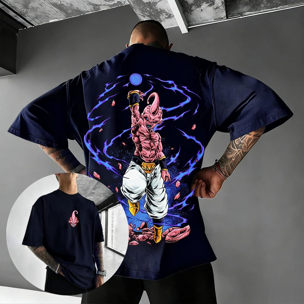 T-shirt Grafica Unisex Dragon Ball Majin Uomo Donna Manica Corta Stampa Anime Estate 2026 Y2k Streetwear Top Casual Oversize