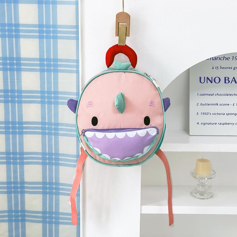 Kids Backpack Friendly With Cartoon Shark Design For School And Outdoor Use