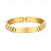 Stainless Steel Custom Engraving Name Logo  Watch Band Chain Wristband ID Bracelets for Men