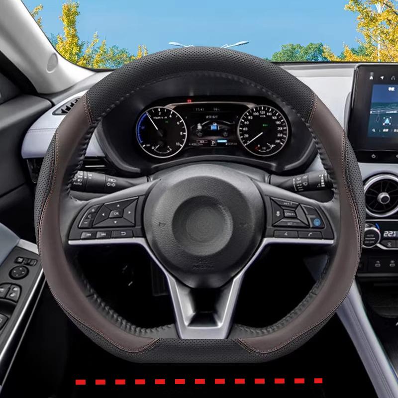 For Nissan Versa Tiida Sylphy Terranno Terra Altima Ultrathin Napa Leather Car Steering Wheel Cover Breathable Car Handle Covers