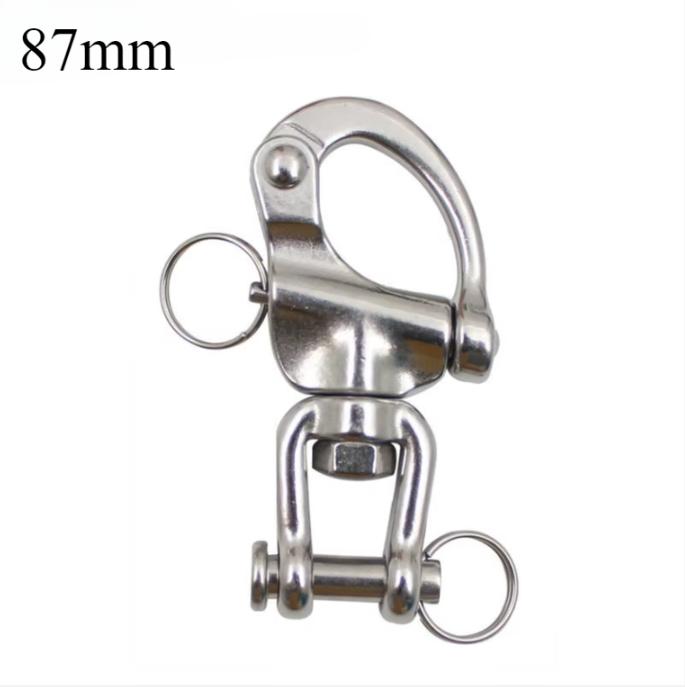 70/87/128mm Stainless Steel Swivel Shackle Quick Release Boat Anchor Chain Eye Shackle Swivel Snap Hook For Marine Architectural