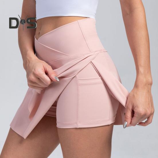 Dámská tenisová sukně s kapsou, vysoký pas, golfová sukně, letní ležérní atletická sportovní běžecká pickleballová cvičební sukně s vnitřními kraťasy