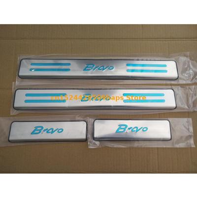 4pcs Car Door Sill Protector Sticker Stainless Steel For Fiat