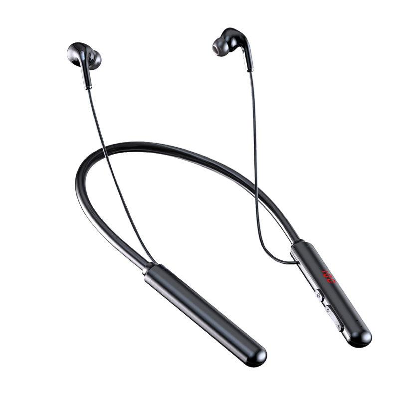 

Новая шейная Bluetooth-гарнитура с возможностью вставки карты питания и дисплеем Беспроводная стереогарнитура Bluetooth с длительным временем ожидания чёрный