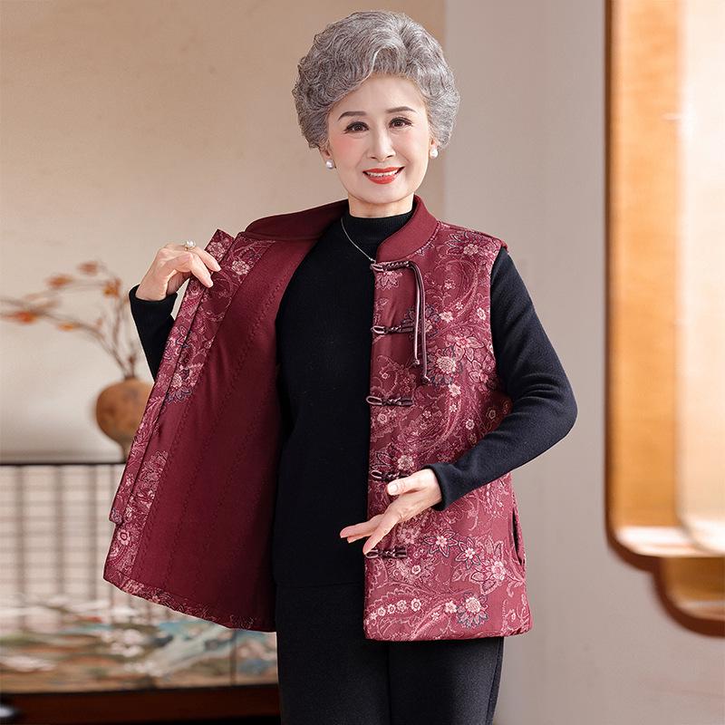Grandma Style Cotton Padded Vest: Warm Chinese-Inspired Design for Autumn & Winter 2025