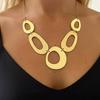 Ingemark Vintage Hollow Out Geometry Chokers Necklaces for Women Minimalist Irregular Oval Pendant Necklace Fashion Neck Jewelry
