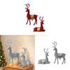 KX4B 2Pcs Resins Standing Sitting Reindeer Figurine Festival Decors for Home Office