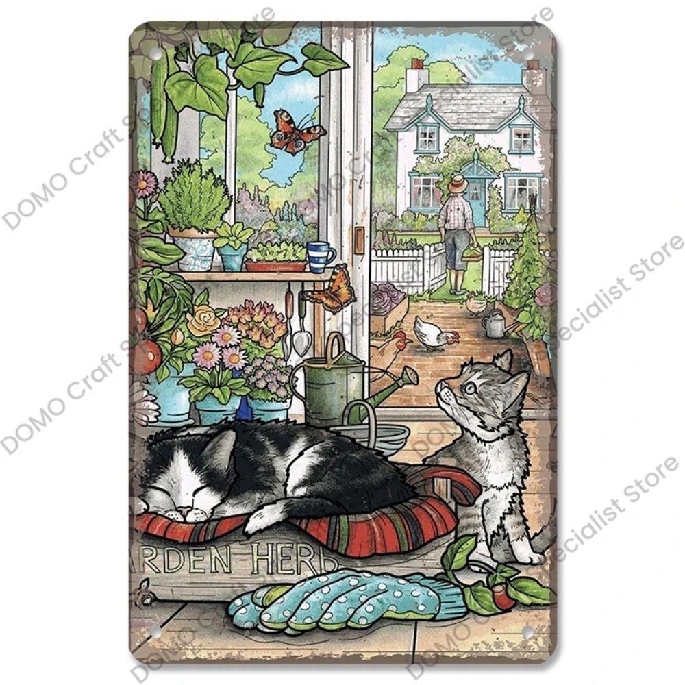 

Metal Garden Sign Retro Floral Decor 20x30 cm Outdoor Wall Art
