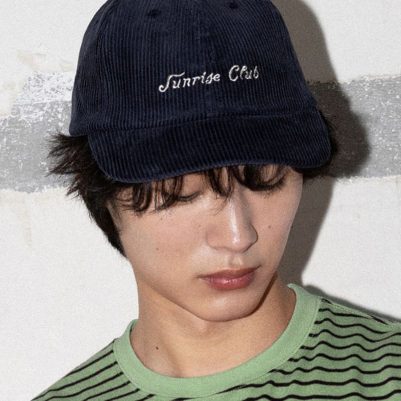 

KAPPY DESIGN CORDUROY SUNRISE CLUB CAP NAVY NAVY