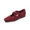 Neue minimalistische Retro-Ballerinas mit niedrigem Absatz und runder Zehenpartie für Damen, mit Gürtelschnalle, einfarbig, atmungsaktiv, Mary Jane Einzelschuhe Größe 35-43