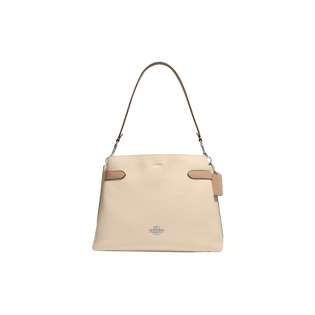 New COACH Hanna Pebbled Leather Tote Bag Shopping Bag Handbag Shoulder Bag Women's Beige Yellow CH188-SVIO