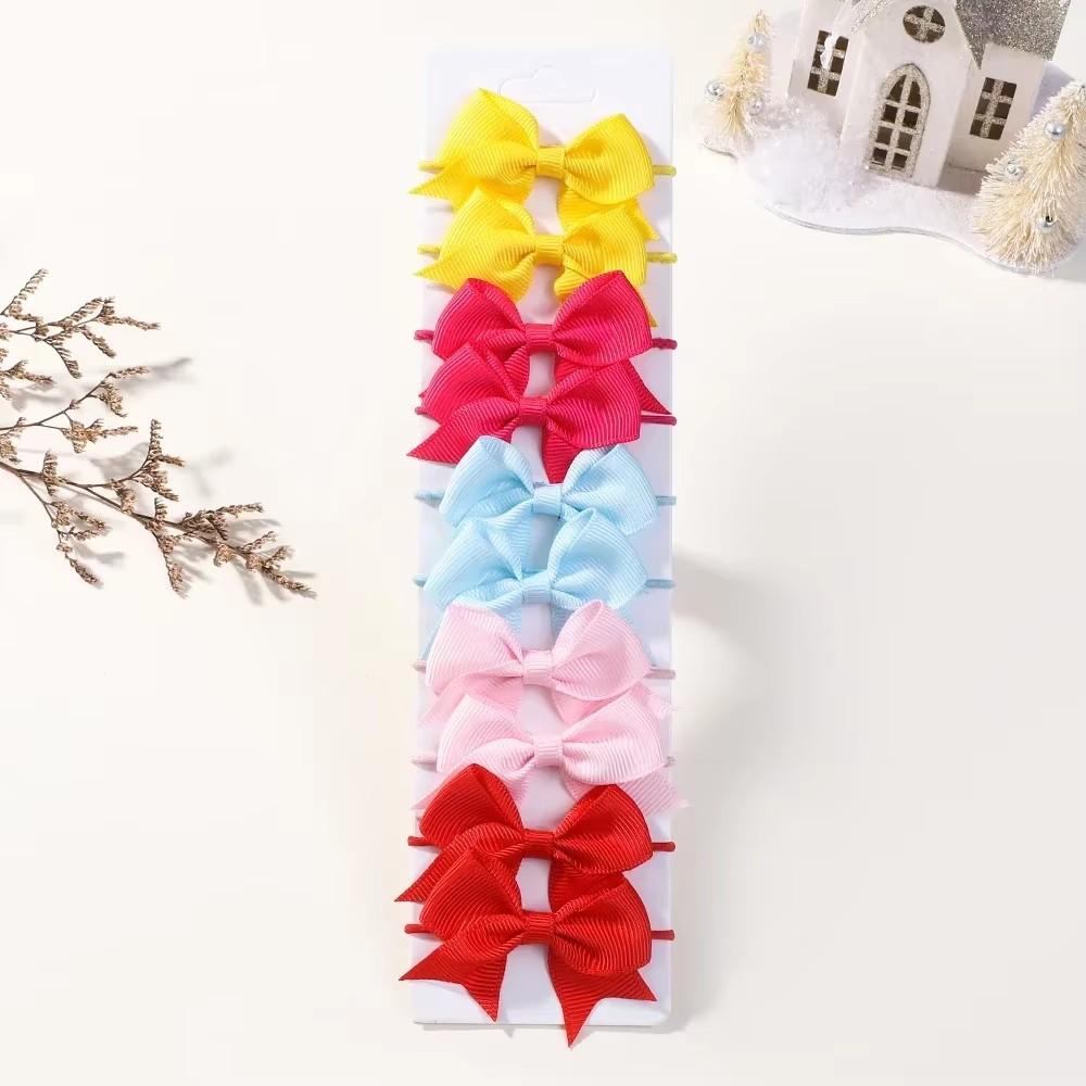 10 Stück Schleifen Elastische Haargummis Haargummis für Baby Mädchen Handgemachte Schleifenknoten Stirnbänder MiNi Haarspangen Kinder Haarschmuck
