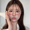 High intelligence, cool and pure desire, cat eye brown glasses frame, ultra-light plain face, anti-blue light myopia, can be matched with degree G