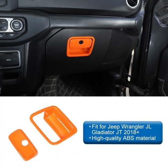 Orange Full Set Center Console Cover Trim Set For Jeep Wrangler JL Gladiator 18+