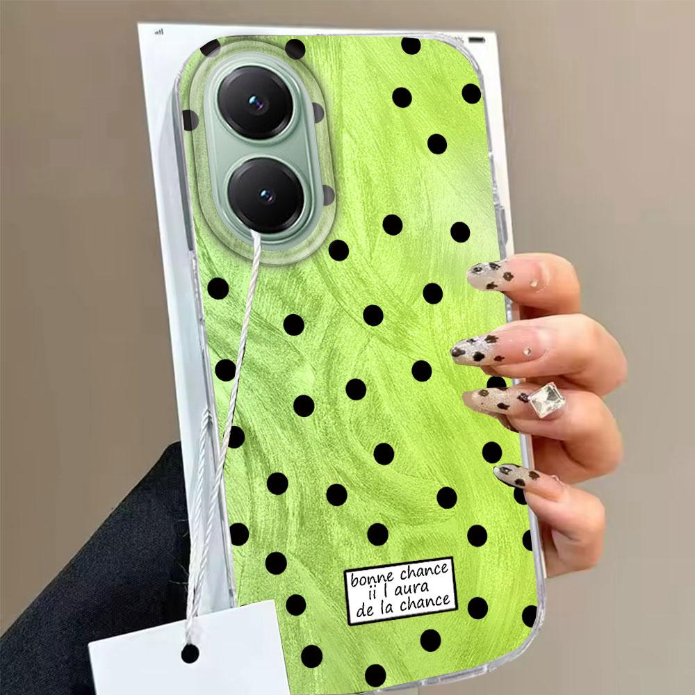 Black Circular Dots Feather Texture Phone Case for Xiaomi Poco X5 X7 M6 Pro X6 X3 Pro NFC C75 C71 C65 C61 M5S Women Girls Cover