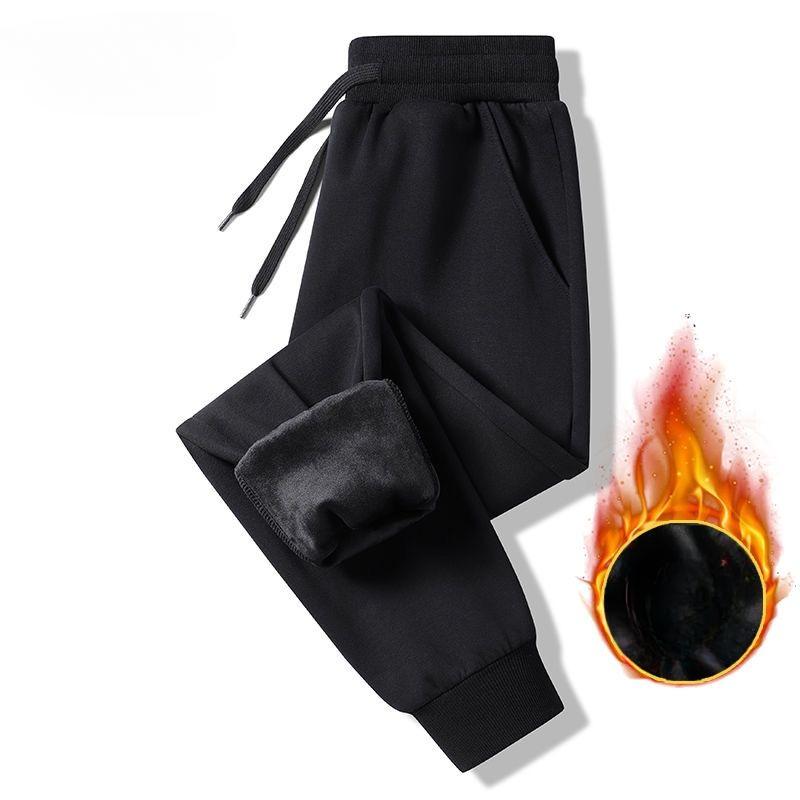 Women Casual Fleece Lined Thick Sweatpants High Street Elegant Loose Straight Trousers Korean Fashion Designer Soild Sports Pants