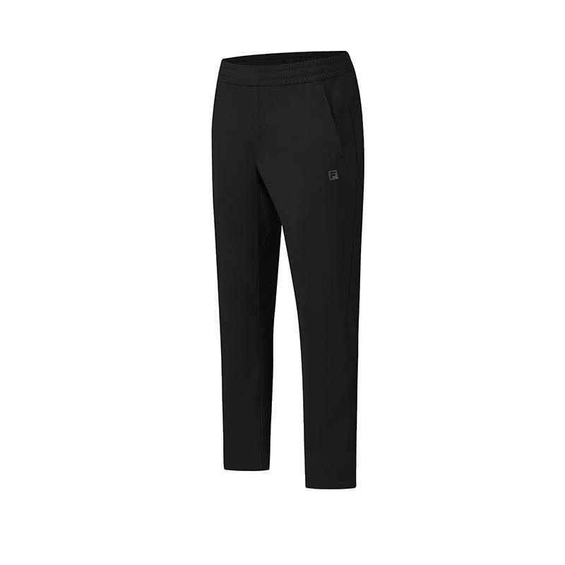FILA Fleece Lined Warm Comfortable Simple Training Casual Soft Skin Friendly Elastic Breathable Knitted Sports Pants Men bottoms A11M611619F-BK 2XL