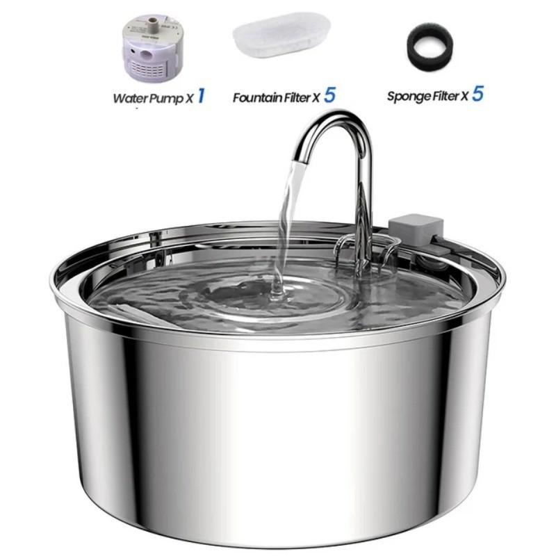 Dispensador de Agua Automático para Gatos de 3.2L Mascota Inteligente Inducción Bebedero de Agua USB Acero Inoxidable Suministros para Agua Potable para Mascotas Dispositivo