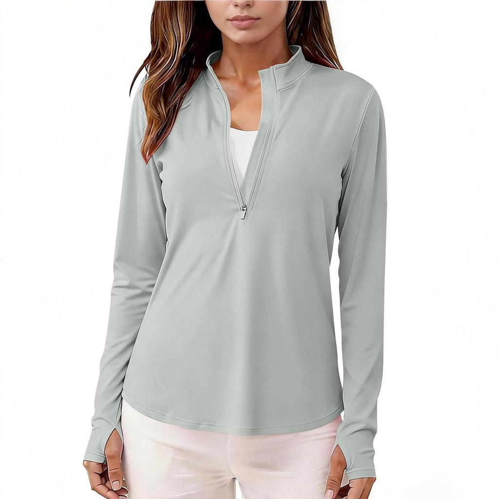 Women's Fashionable Figure-Hugging  Casual  Half-Zip Quick-Dry Stand-Up Collar Fitness And Yoga Top