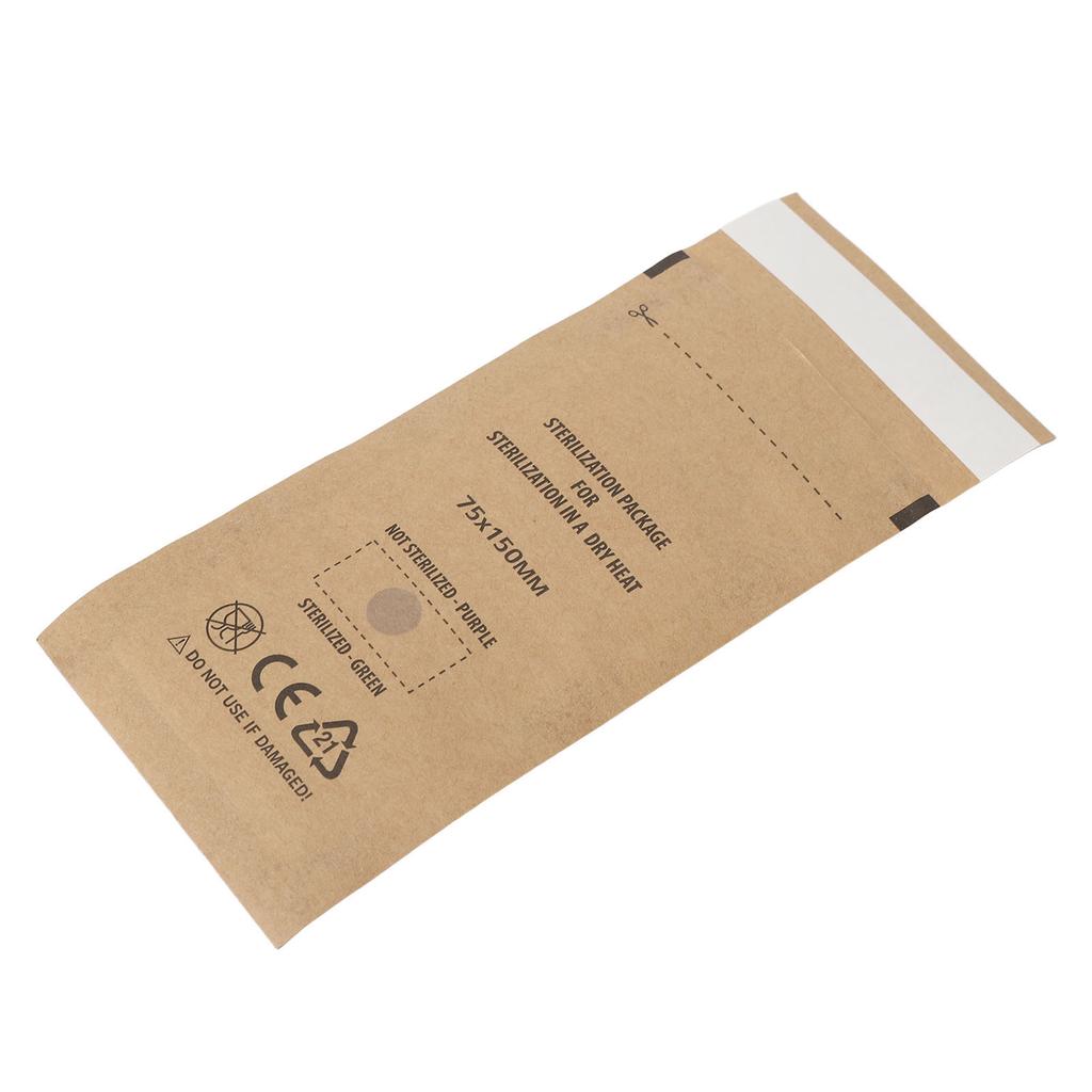 100 Stück Selbstversiegelnder Reinigungsbeutel Hygienepapier Dentalreinigungsbeutel für Nagelkunst 75 X 150 mm S