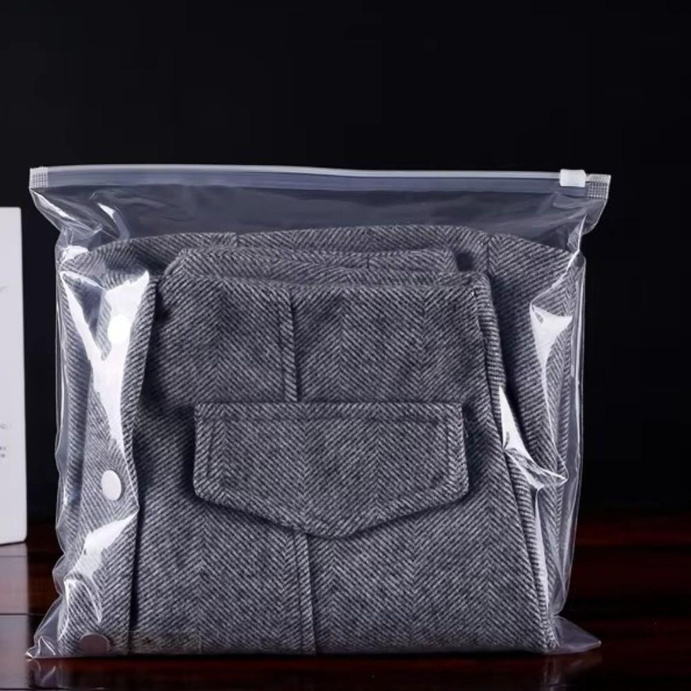 50pcs/set Portable Plastic Ziplock Bag Reusable Transparent Storage Bag Multi-Purpose Luggage Organizer Clothing Storage
