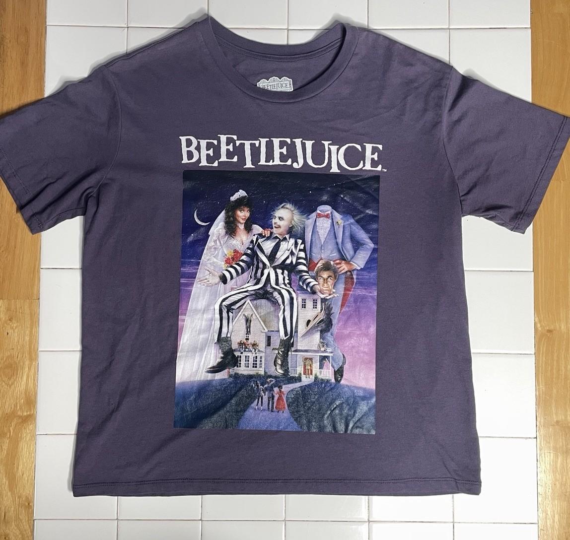 Beetlejuice Graphic T Size Large Purple Unisex T-Shirt XXL