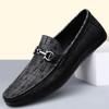 Fashion Classic Slip-On Walking Shoes Men's Genuine Leather Loafers Comfortable Casual Dress Shoes for Men Breathable Soft Sole Flats
