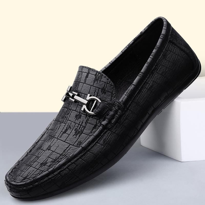 Genuine Leather Mens Loafers New Fashion Casual Slip On Shoes New Comfy Man Drive Flats Classic Original Style Driving Moccasins