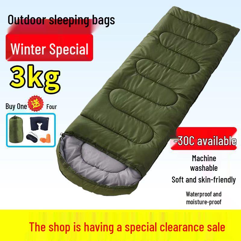 Camouflage Ultra-light Adult Sleeping Bag - Thickened for Warmth and Cold Protection, Portable for Outdoor Jungle Camping Tent Insulation