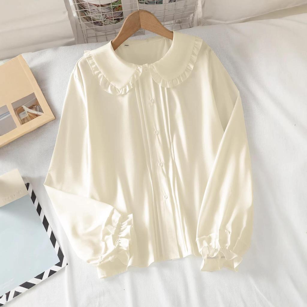 Southeast Asia-Japan-Korea Doll Collar Ruffle Lace Shirt - Women's Academy Style