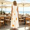 Sleeveless Maxi Dress,Summer Flowy Slip Dress Loose Fit Lightweight Material,Minimalist Vacation Style,Ideal for Beach,Daily Commute & Summer Outings