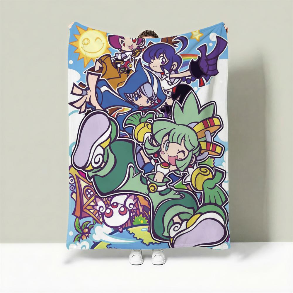 

Game P-Puyo Pop Fever Throw Lightweight 240g Flannel Blanket Soft Skin-friendly for Summer Cooling 75cmx90cm