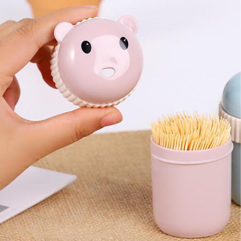 Toothpick Holder Portable Plastic Toothpick Container Cute Multifunctional Toothpick Dispenser for Living Room Hotel Restaurant