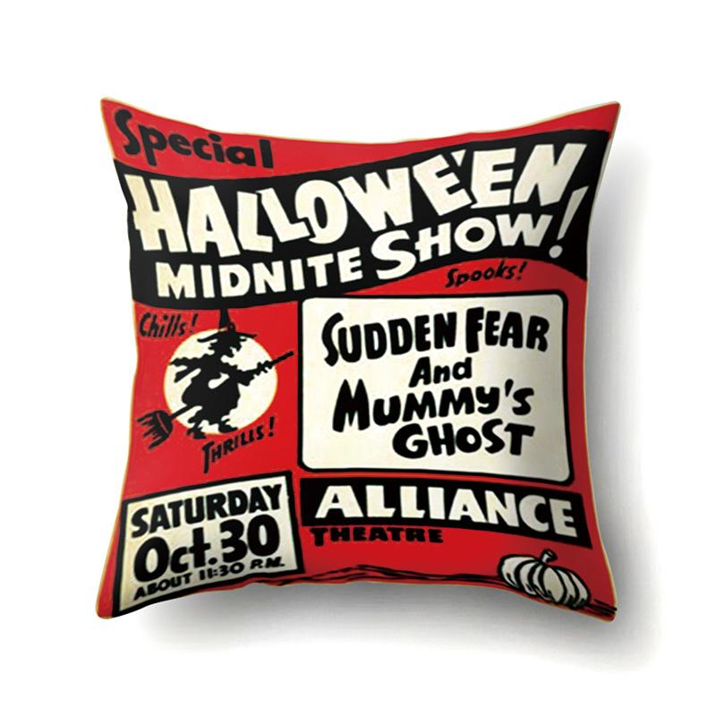 Halloween Pillowcase Car Waist Pillow Pumpkin Sofa Cushion Cover Office Home Living Room Pillowcase