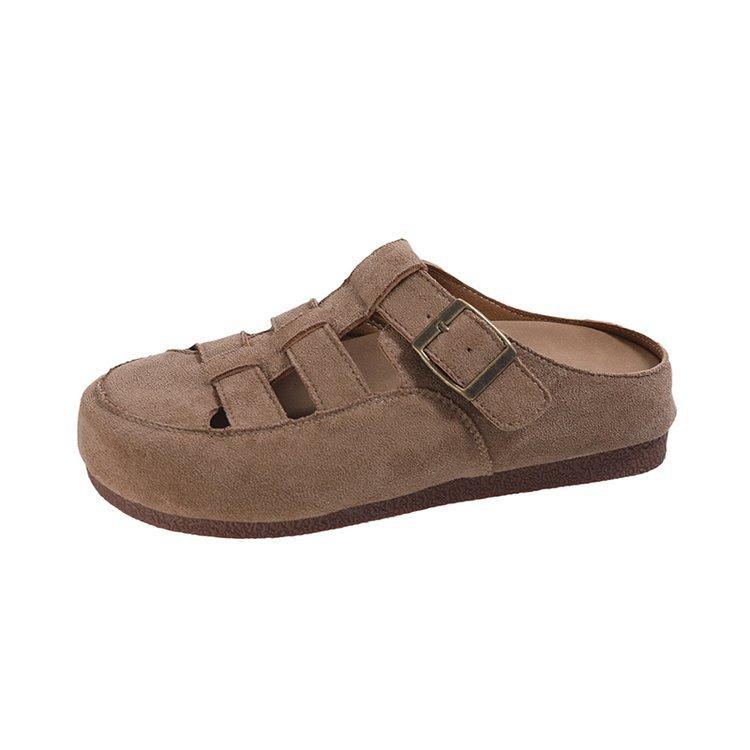 

Rome Clear Sky~ Summer Thick-soled Baotou Boken Cool Slippers Women s 2025 Dopamine New Hollow Roman Sandals 35