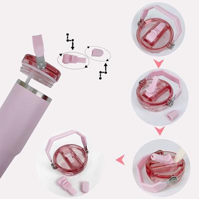 For Stanley 20/30oz Iceflow Spill-proof Cup Cover Replaceable Environmental Protection Creative Spiral Straw Cup Accessories