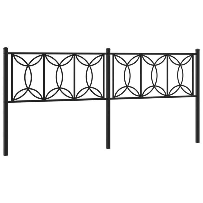 VidaXL Tête de lit métal noir 200 cm 376166