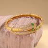 18K Real Gold Electroplating European and American Metal Sense Zircon Snake Bracelet Retro Niche Jewelry